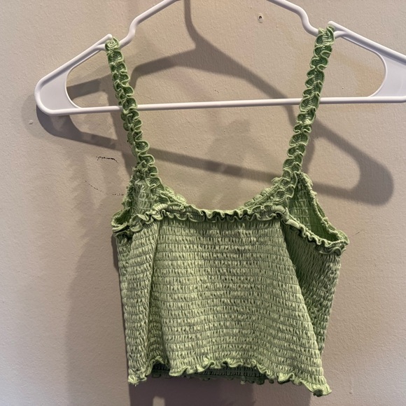 Set of 2 - Hollister Green and White Smocked Tank Tops - Picture 3 of 7